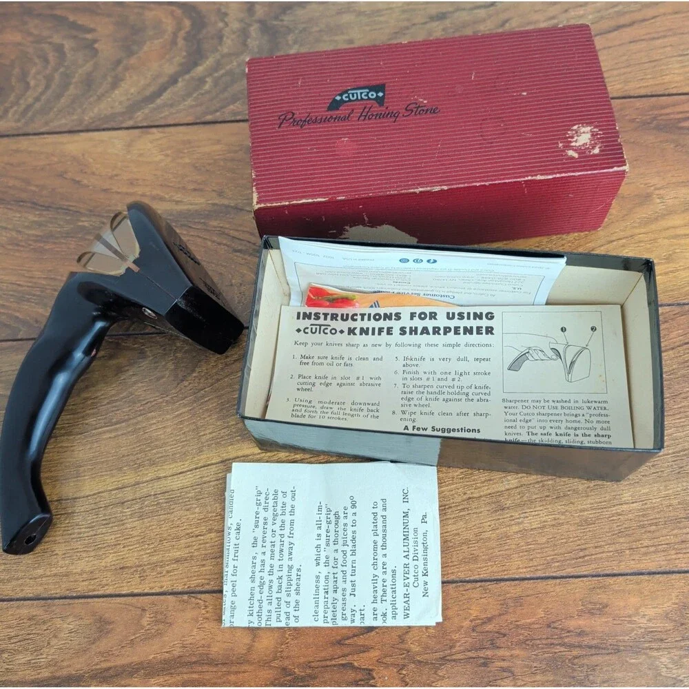 Cutco Knife Sharpener Vintage Hand Held Pull Through Honing Stone Kitchen Tool